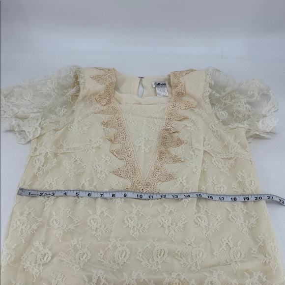 Vintage 80s Victorian Flapper Roaring 20s Wedding Cosplay Lace Drop Waist Dress - Picture 13 of 15